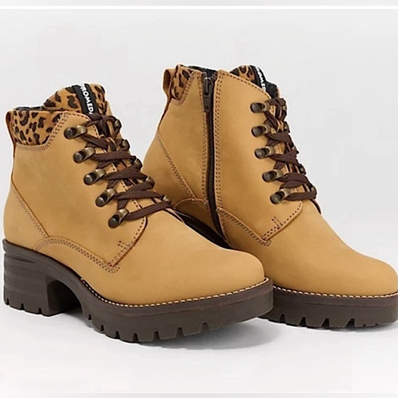 Dromdaris Karlie Ocre/Leopard Booties, Size 37 - Picture 1 of 15